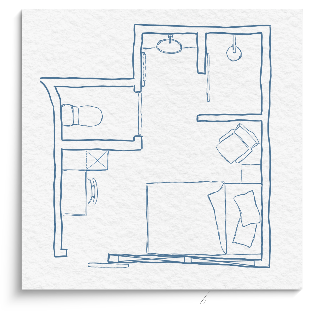 Floor plan of a Single Cabin aboard Waow 2.